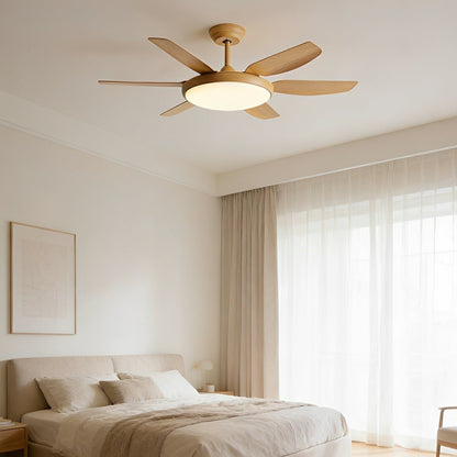Modern 6-Blade Scandinavian Minimalist Ceiling Fan with LED Light