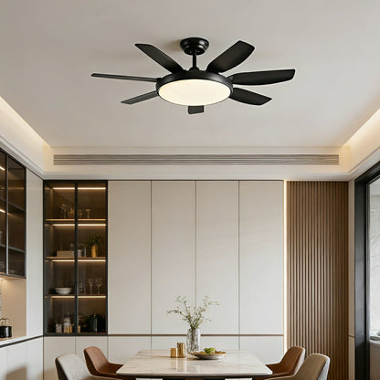 Modern 6-Blade Scandinavian Minimalist Ceiling Fan with LED Light