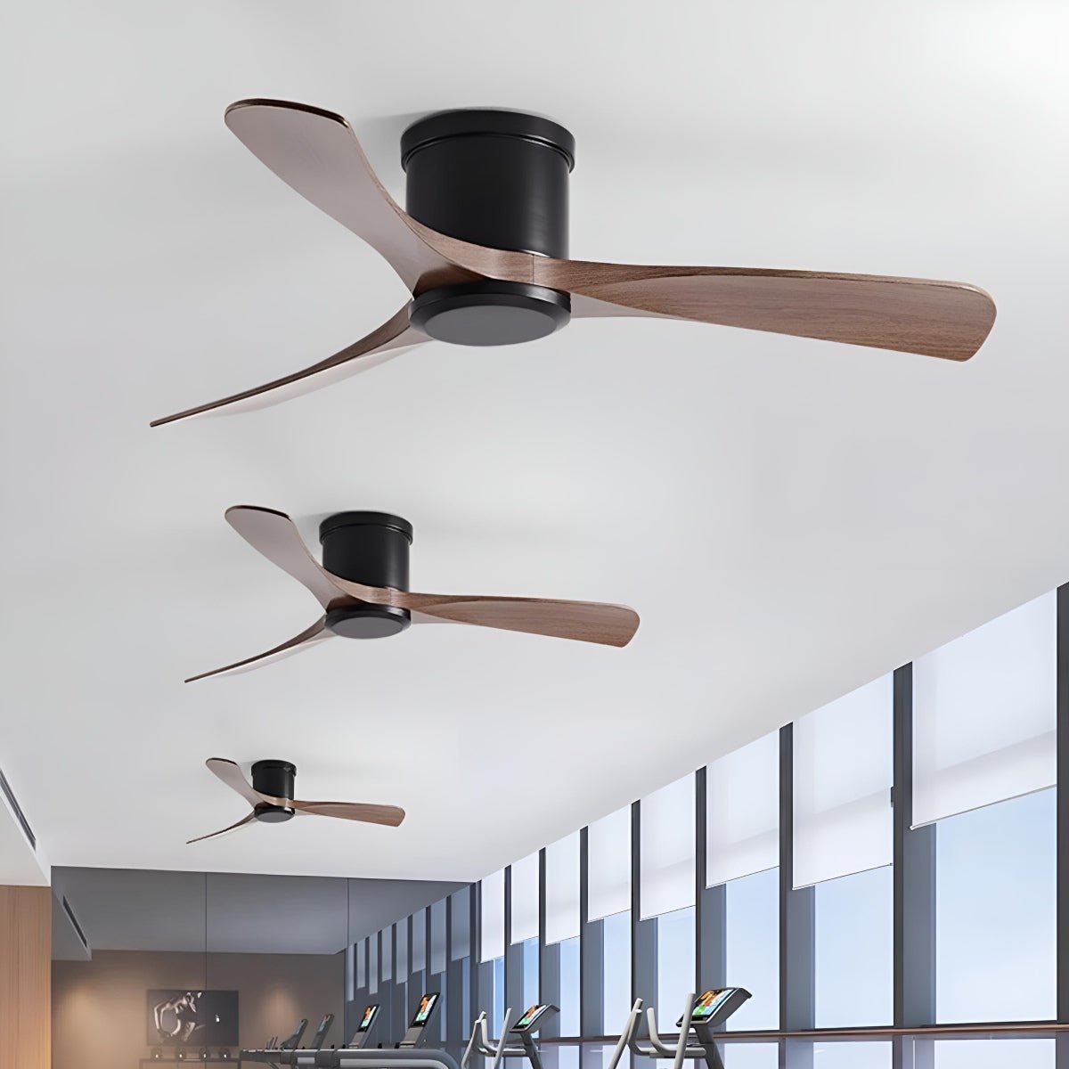Modern 6-speed Reverse Frequency 3 Blades Imitation Wood Ceiling Fan DC Motor