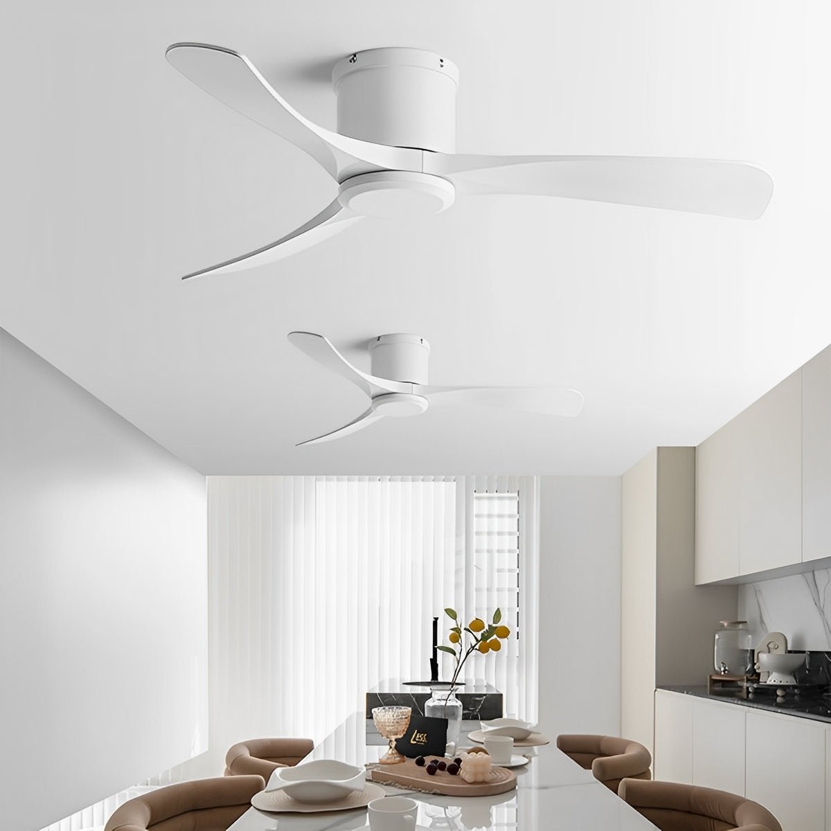 Modern 6-speed Reverse Frequency 3 Blades Imitation Wood Ceiling Fan DC Motor