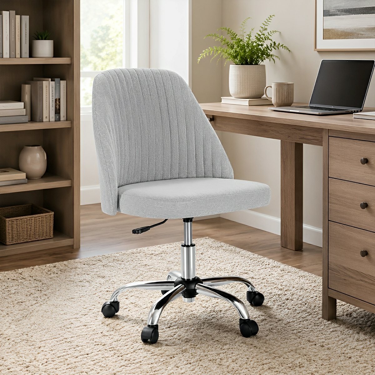 Modern Armless Office Chair with Wheels