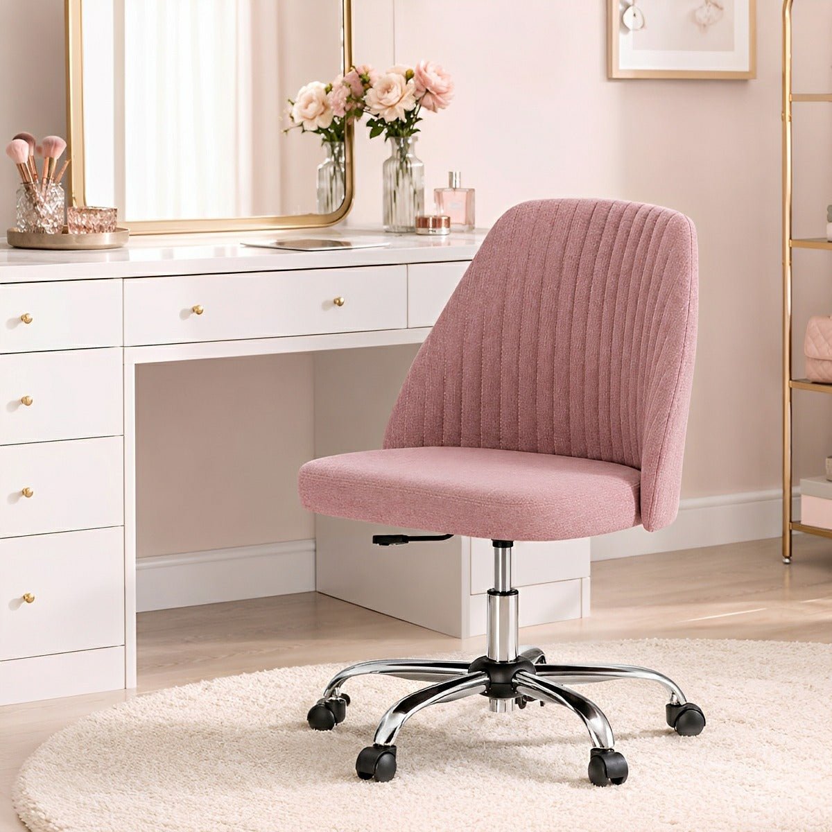 Modern Armless Office Chair with Wheels