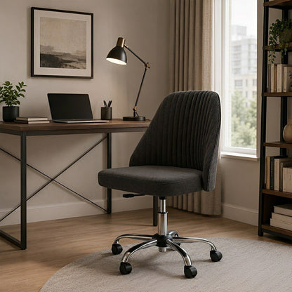 Modern Armless Office Chair with Wheels