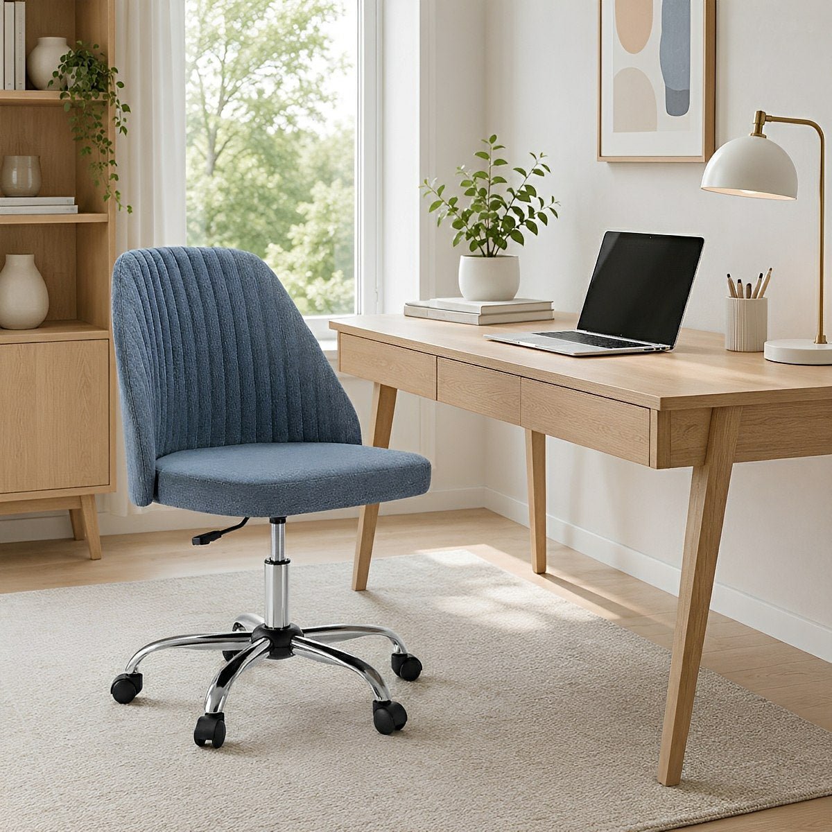 Modern Armless Office Chair with Wheels