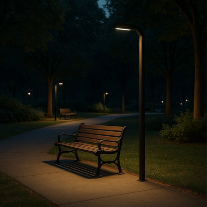 Modern Black LED Column Outdoor Pole Street Light