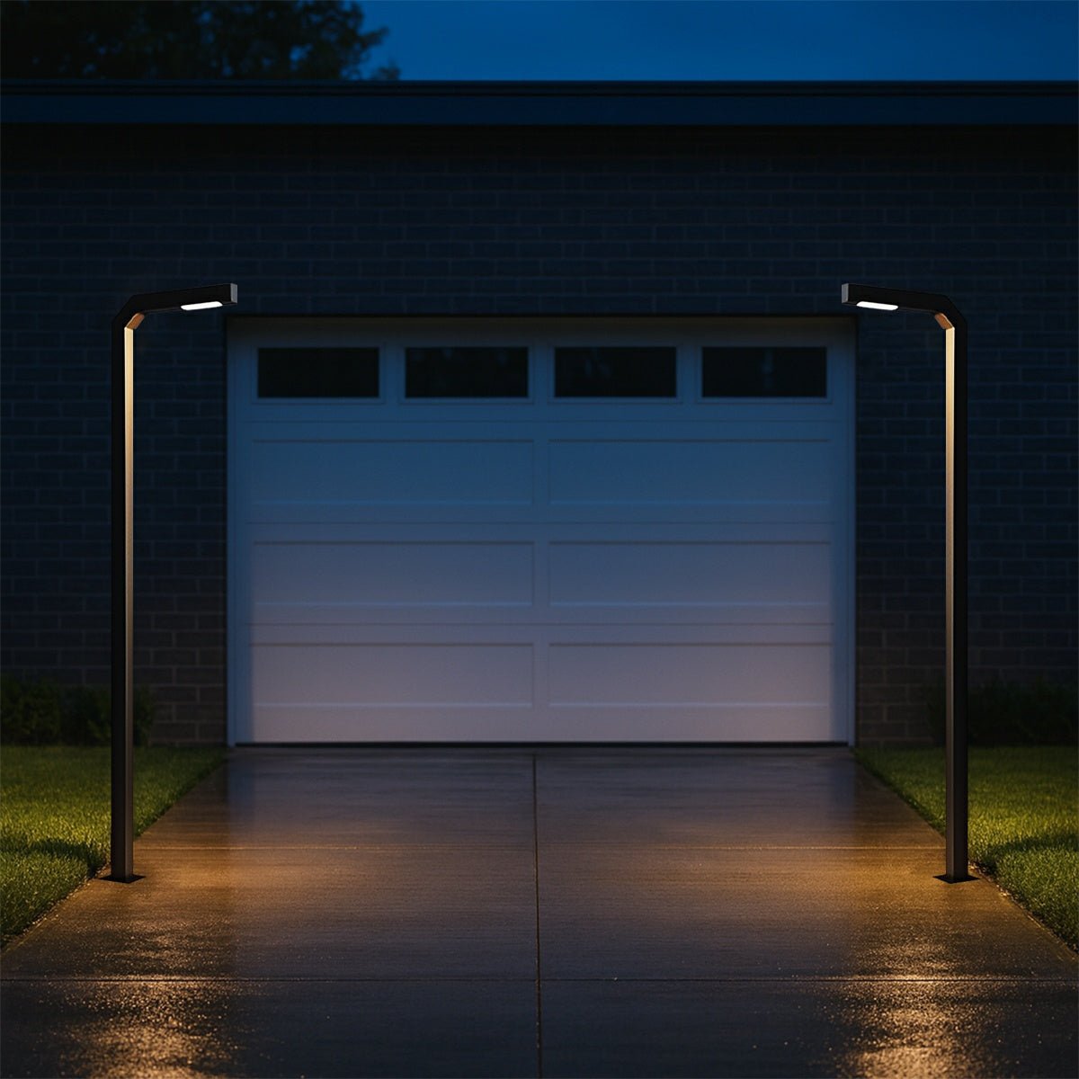 Modern Black LED Column Outdoor Pole Street Light