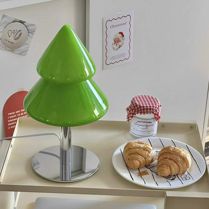 Modern Christmas Tree Glass  LED Table Lamp Plug In
