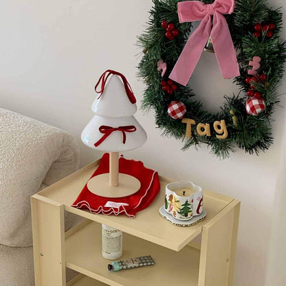 Modern Christmas Tree Glass  LED Table Lamp Plug In