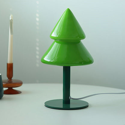 Modern Christmas Tree Glass  LED Table Lamp Plug In