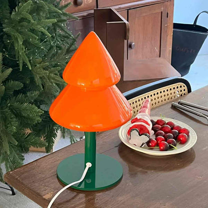 Modern Christmas Tree Glass  LED Table Lamp Plug In