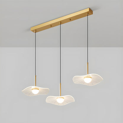 Modern Copper Lotus Leaf Bar LED Pendant Lights
