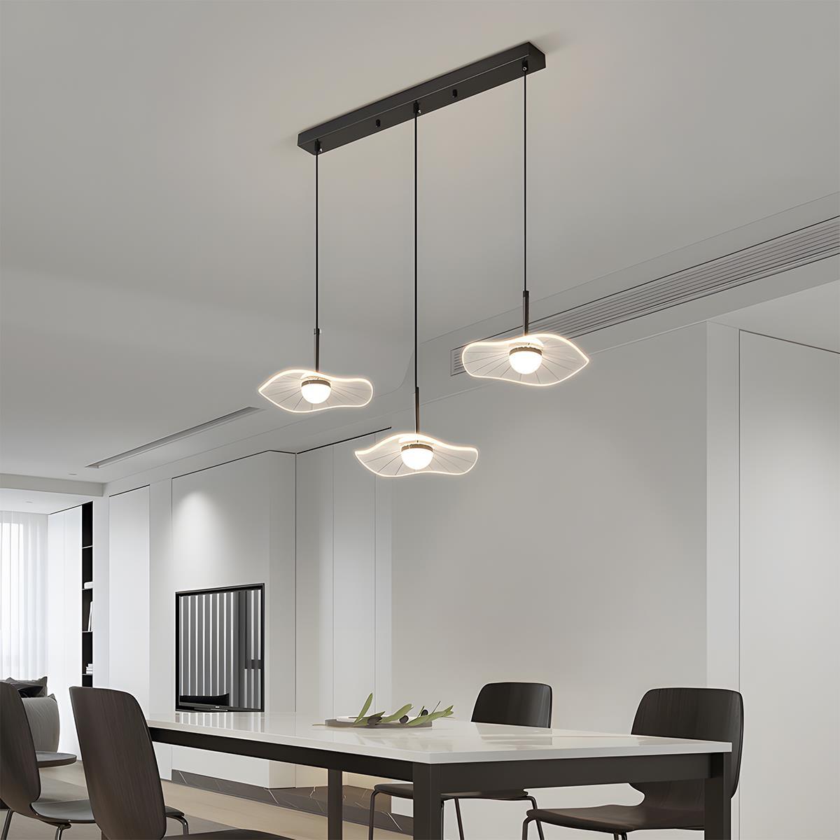 Modern Copper Lotus Leaf Bar LED Pendant Lights