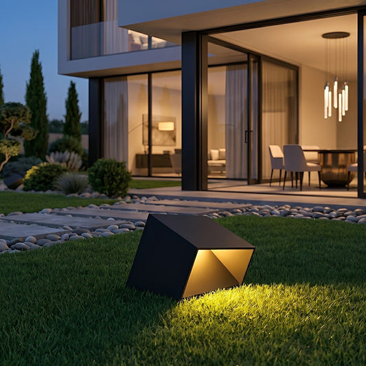 Modern Cube Garden LED Outdoor Post Light