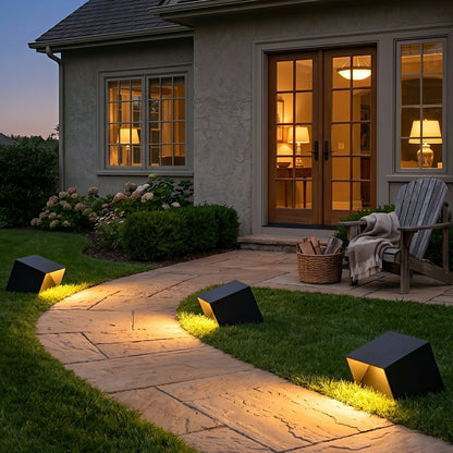 Modern Cube Garden LED Outdoor Post Light
