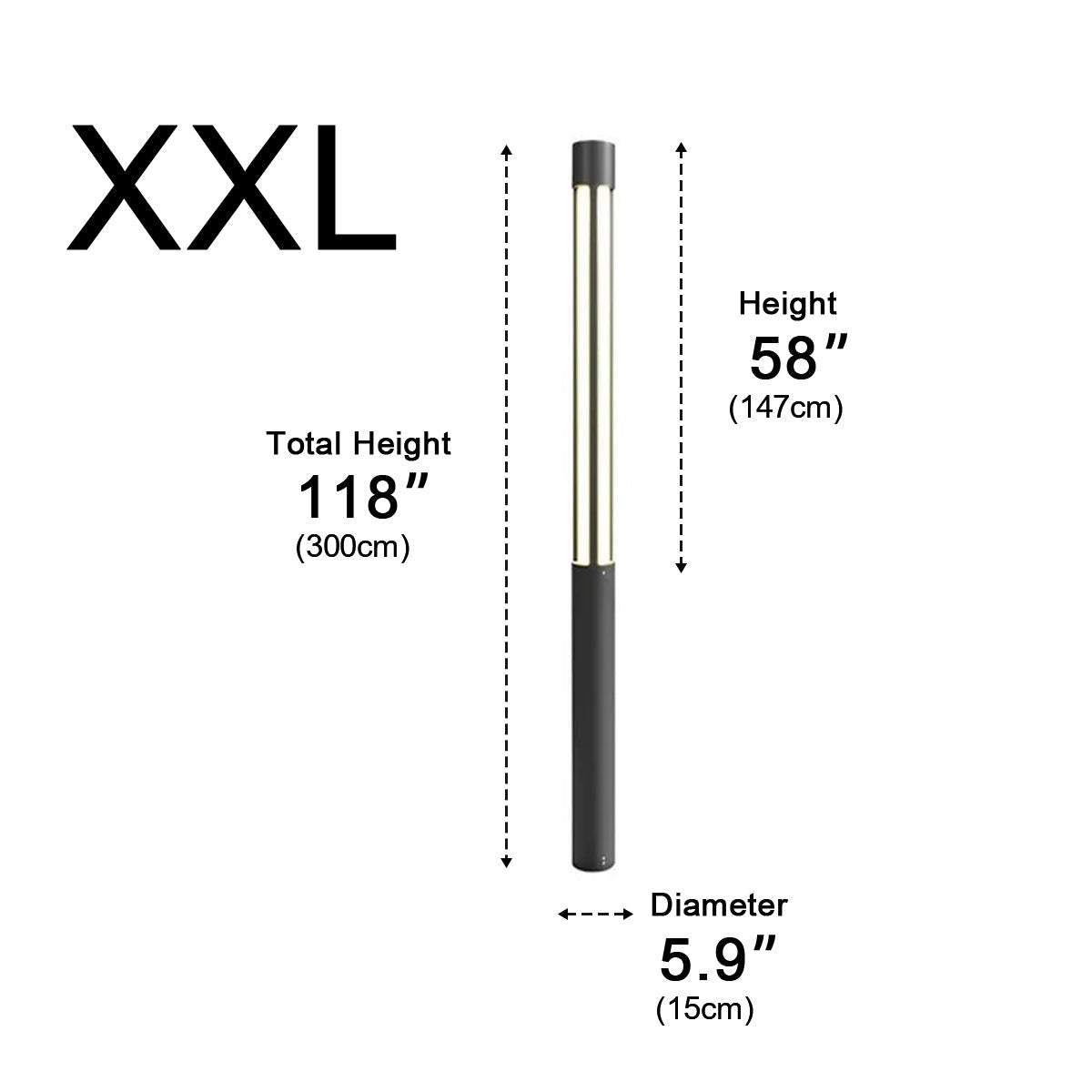 Modern Cylinder LED Black Outdoor Post Lights Pathway Light