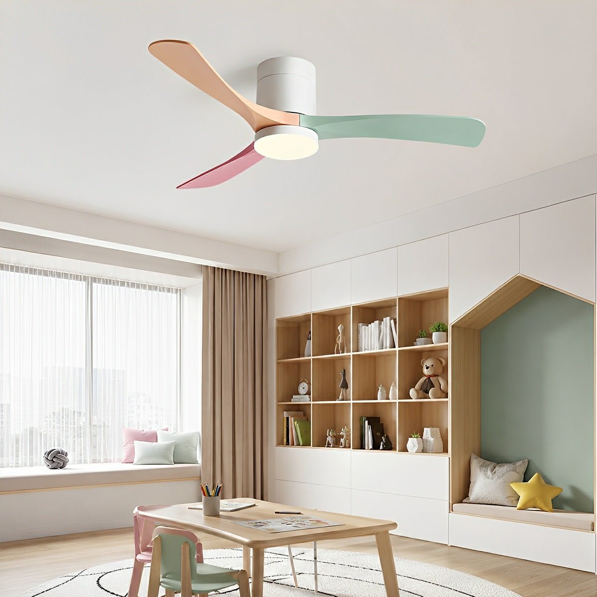 Modern Dimmable Ceiling Fan with Light