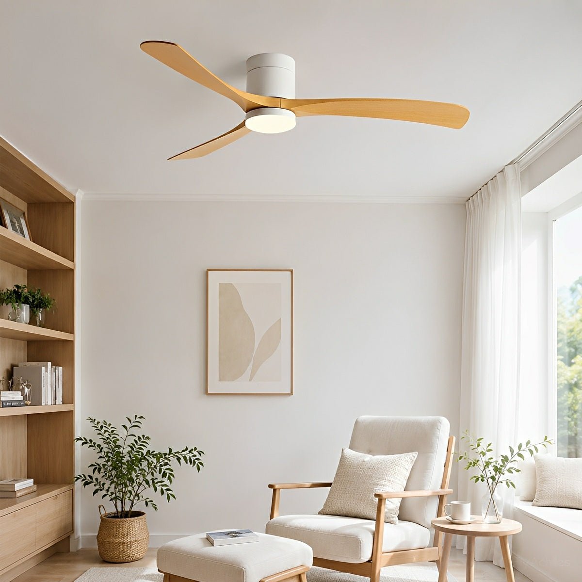 Modern Dimmable Ceiling Fan with Light