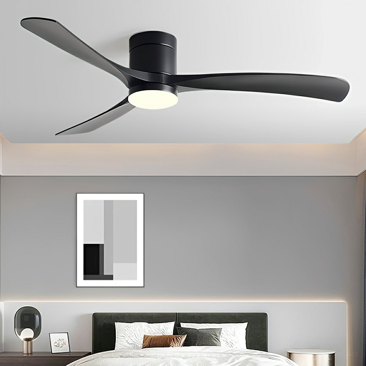 Modern Dimmable Ceiling Fan with Light