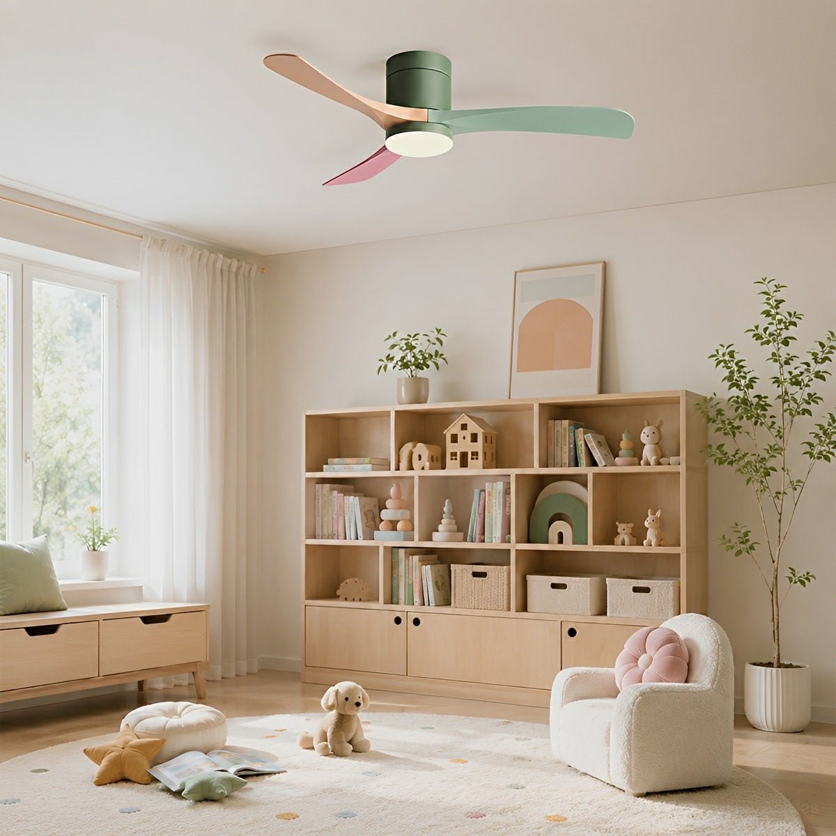 Modern Dimmable Ceiling Fan with Light
