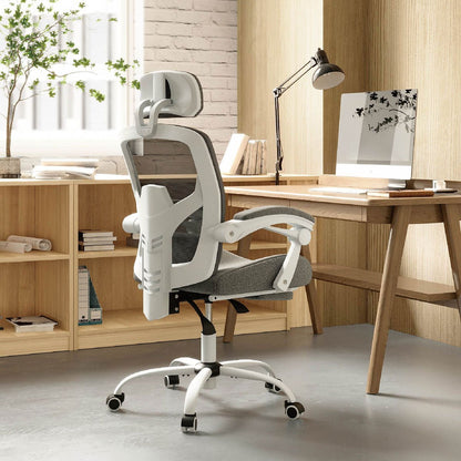 Modern Ergonomic Swivel Office Chair with Footrest & Lumbar Support