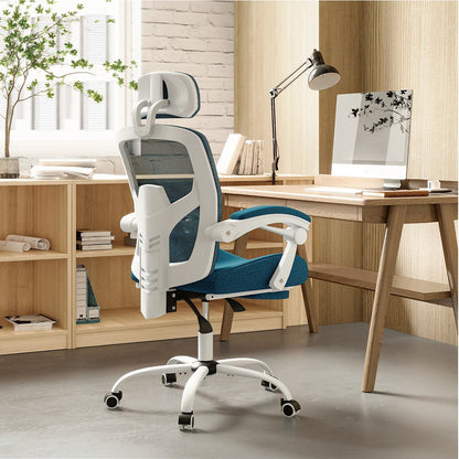 Modern Ergonomic Swivel Office Chair with Footrest & Lumbar Support