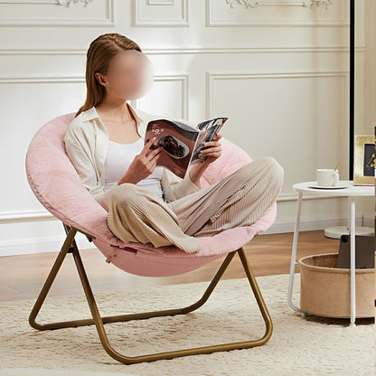 Modern Faux Fur Disc Chair – Bedroom, Living Room
