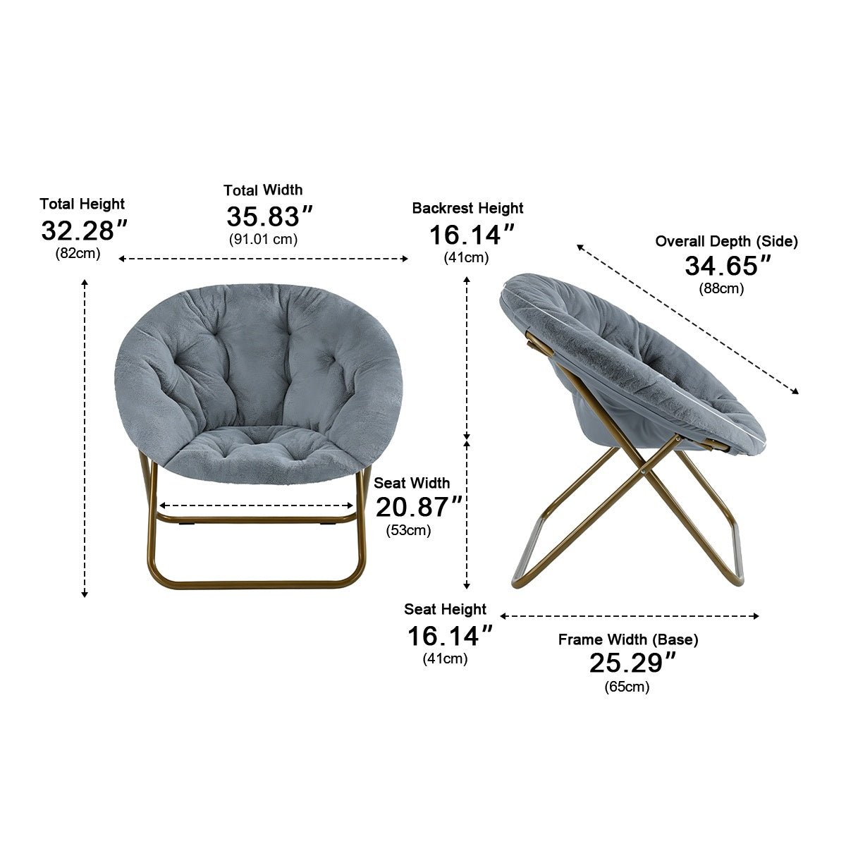 Modern Faux Fur Disc Chair – Bedroom, Living Room