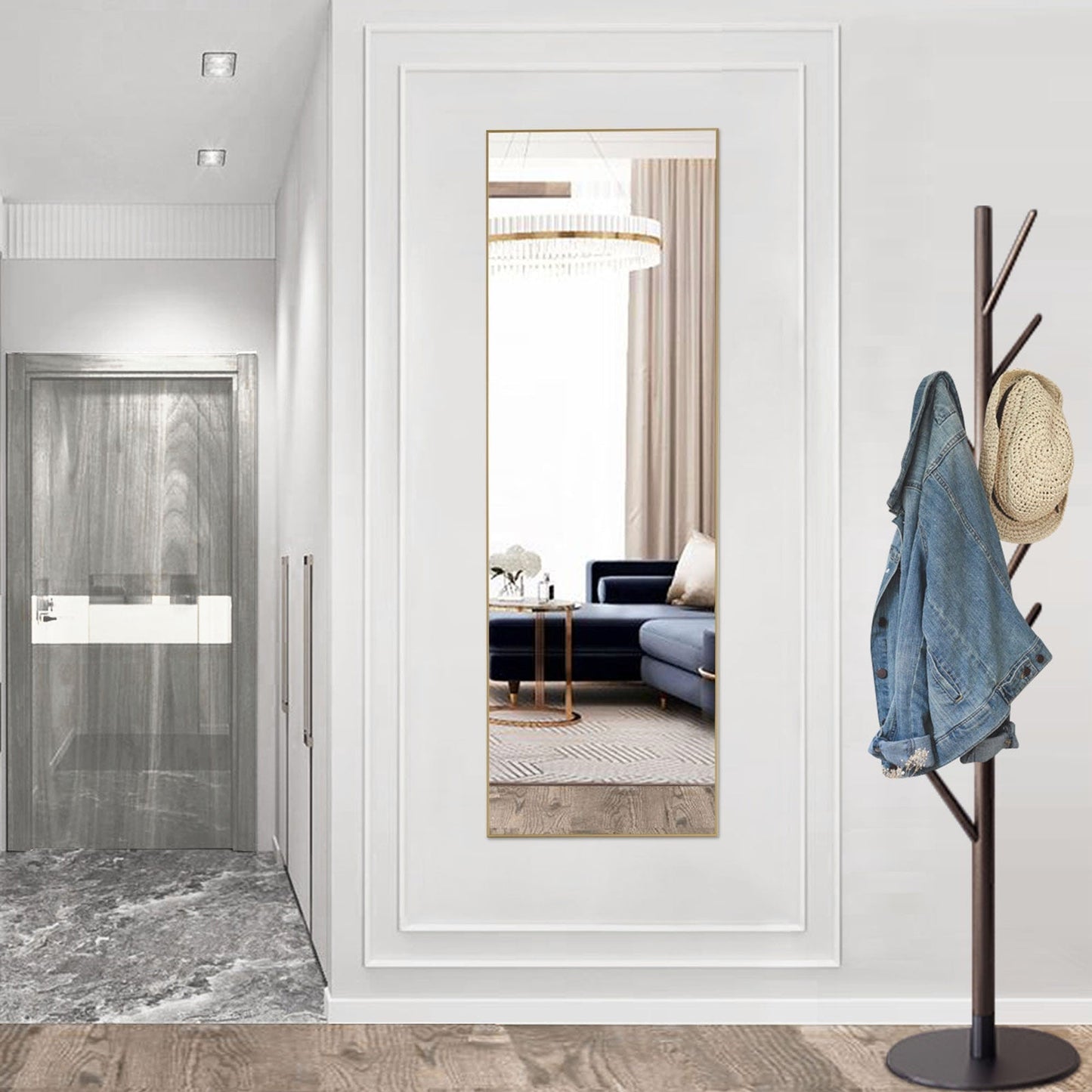 Modern Full Body Standing Floor Mirror Wall Mirror with Stand