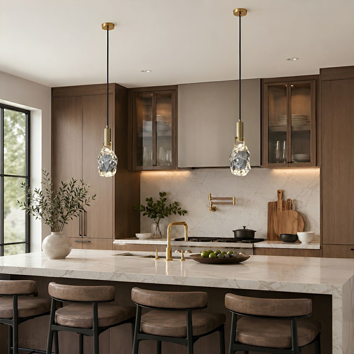 Modern Geometric Crystal Pendant Light