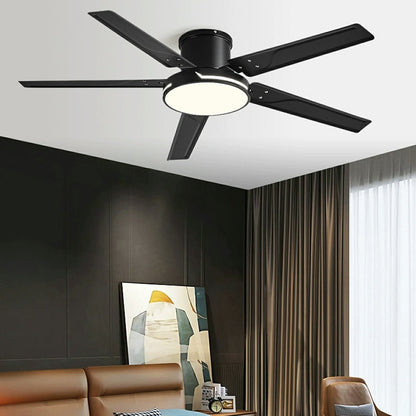Modern Iron Five-leaf 6-speed Reverse DC Motor Fan Dimming Ceiling Fan Light
