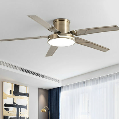 Modern Iron Five-leaf 6-speed Reverse DC Motor Fan Dimming Ceiling Fan Light
