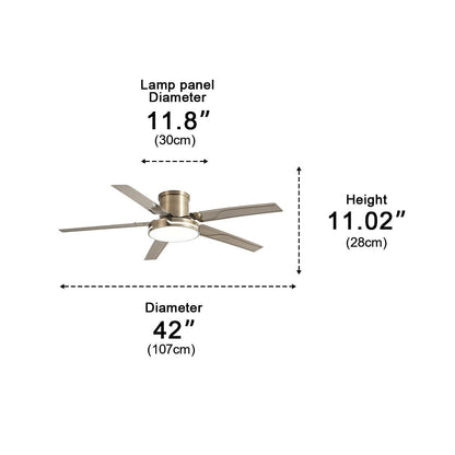 Modern Iron Five-leaf 6-speed Reverse DC Motor Fan Dimming Ceiling Fan Light