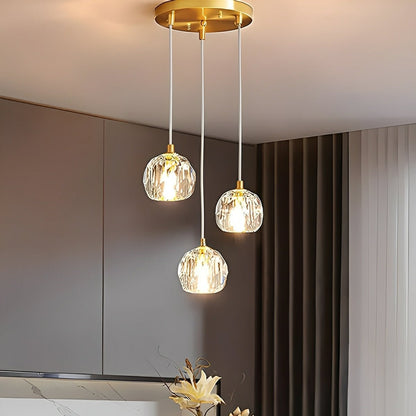 Dimmable Modern Luxury Brass Crystal Pendant Lights