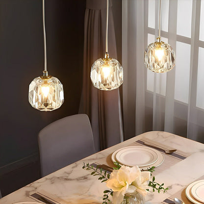 Dimmable Modern Luxury Brass Crystal Pendant Lights