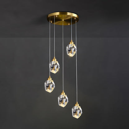 Dimmable Modern Luxury Brass Crystal Pendant Lights