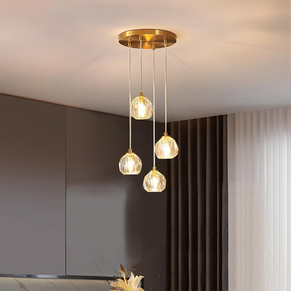 Dimmable Modern Luxury Brass Crystal Pendant Lights