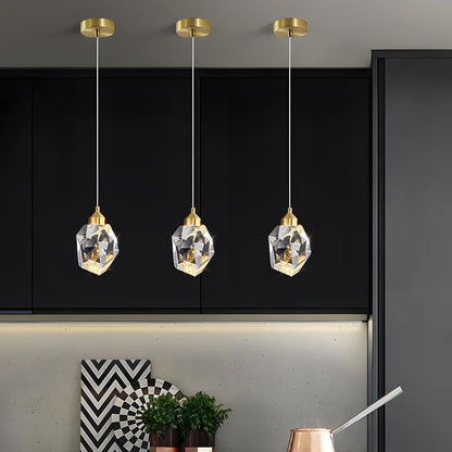 Dimmable Modern Luxury Brass Crystal Pendant Lights