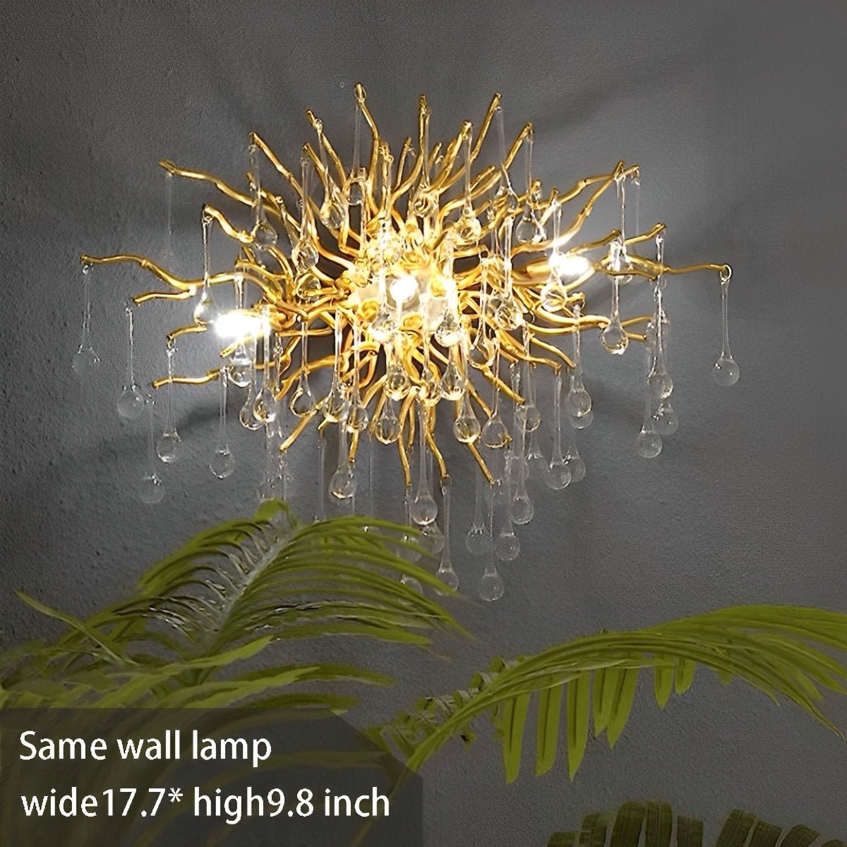 Modern Luxury Gold Tree Branch Teardrop Dimmable Chandelier Lights