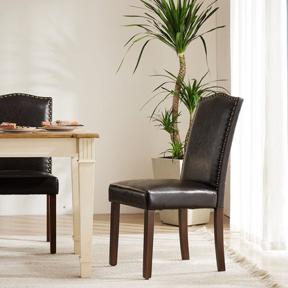 Modern Luxury Soft Fabric Rivet Armless Dining Chairs
