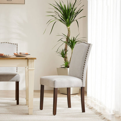 Modern Luxury Soft Fabric Rivet Armless Dining Chairs