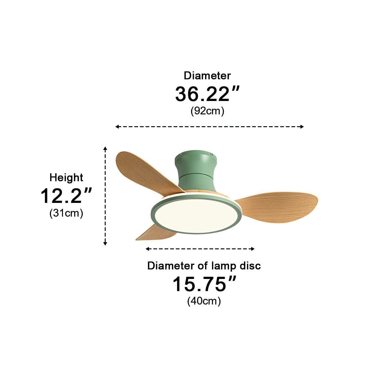 Modern Minimalist 15.7'' Lampshade DC Motor 6-Speed Reverse Ceiling Fan Light