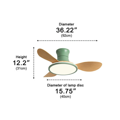Modern Minimalist 15.7'' Lampshade DC Motor 6-Speed Reverse Ceiling Fan Light