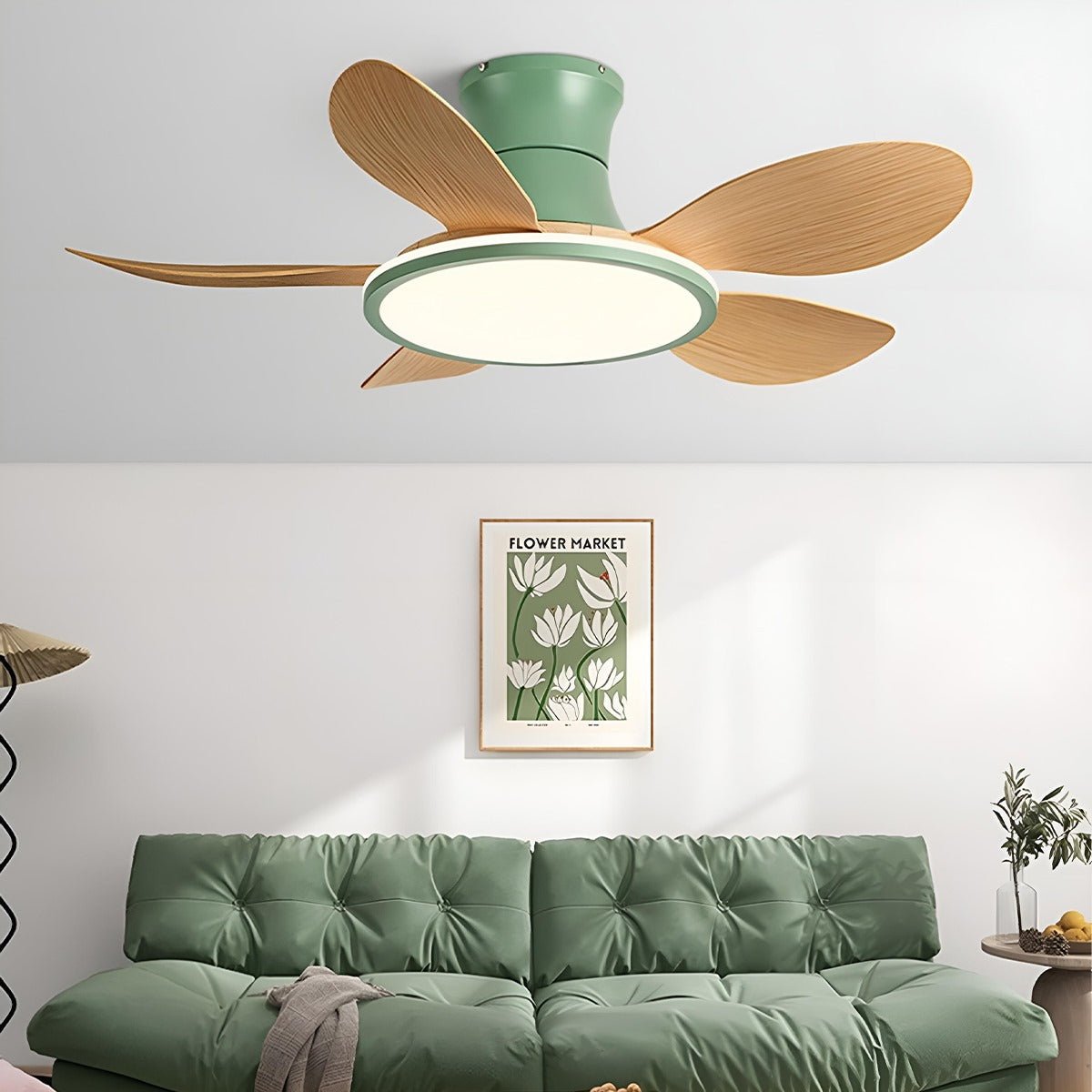 Modern Minimalist 15.7'' Lampshade DC Motor 6-Speed Reverse Ceiling Fan Light