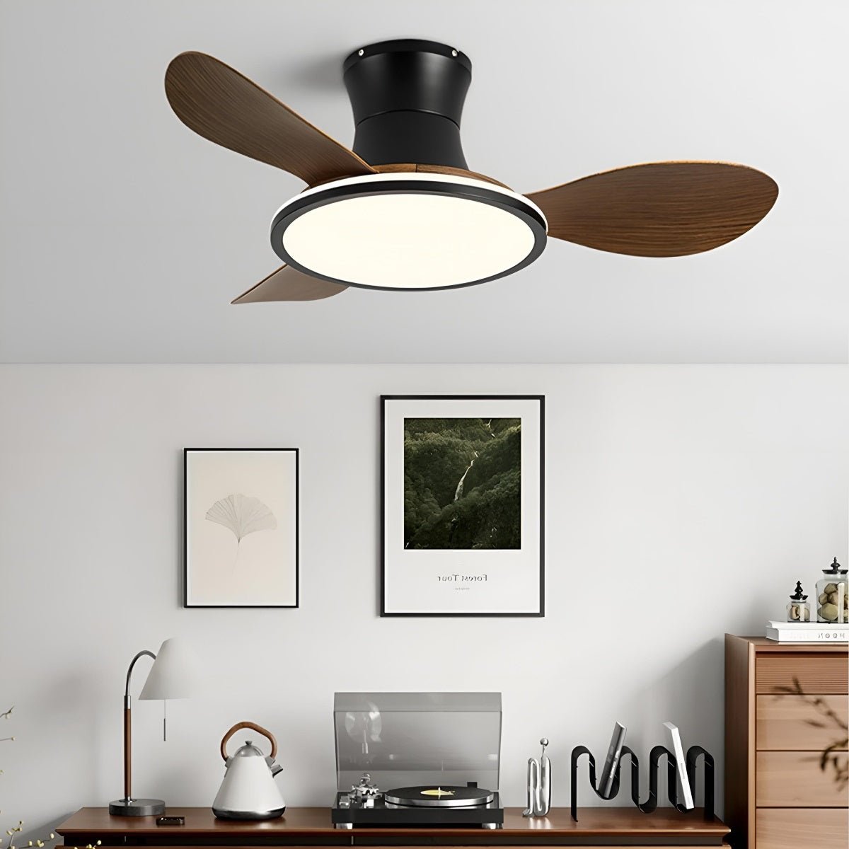 Modern Minimalist 15.7'' Lampshade DC Motor 6-Speed Reverse Ceiling Fan Light