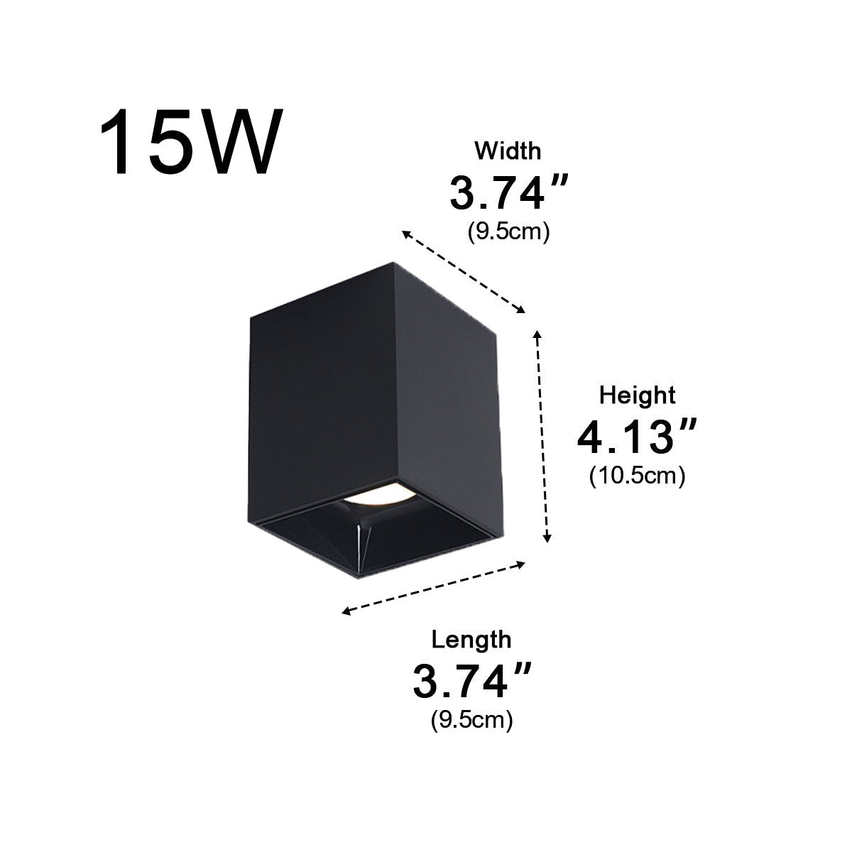 Modern Minimalist Aluminum Square COB Ceiling Spot Light