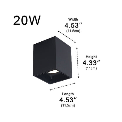Modern Minimalist Aluminum Square COB Ceiling Spot Light