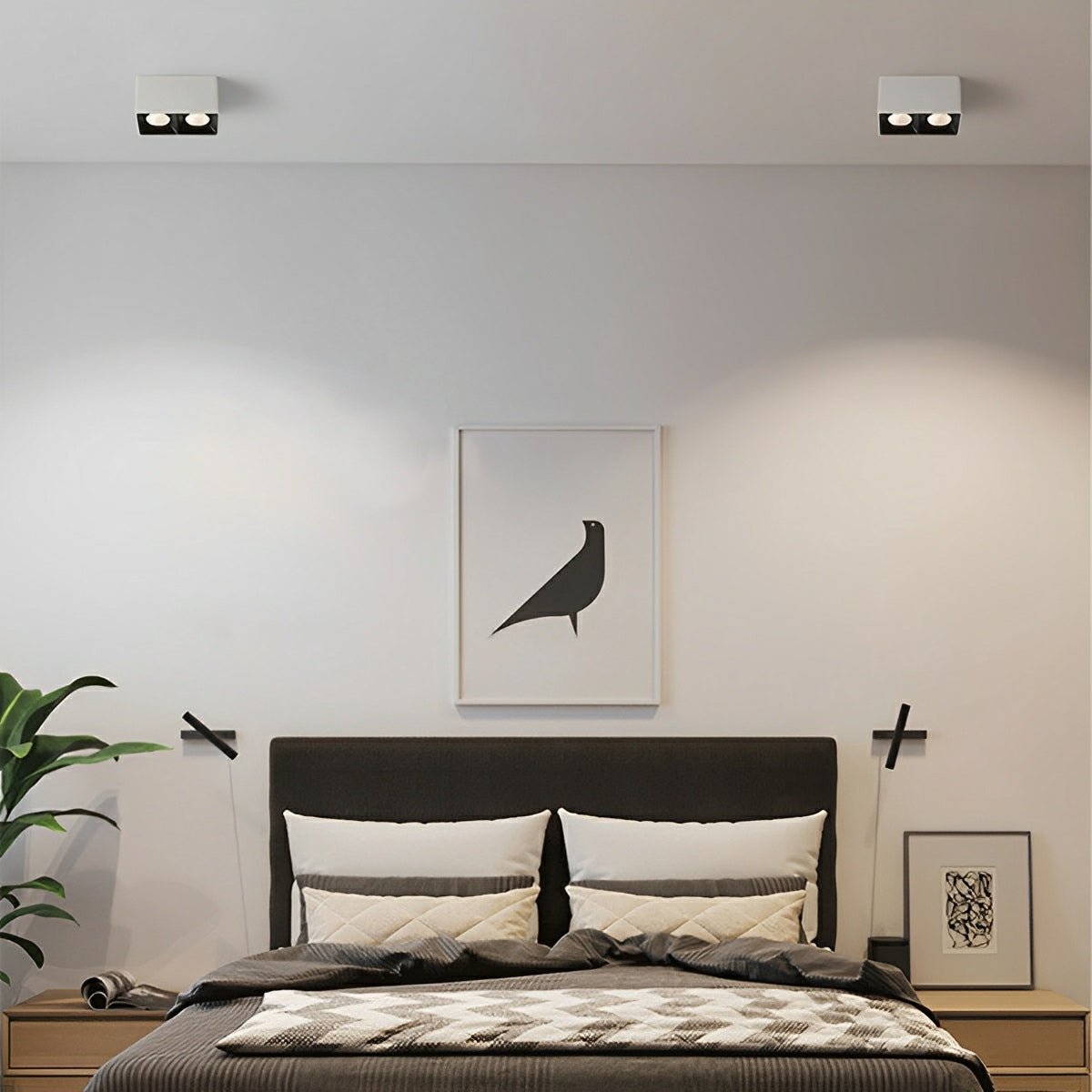 Modern Minimalist Aluminum Square COB Ceiling Spot Light