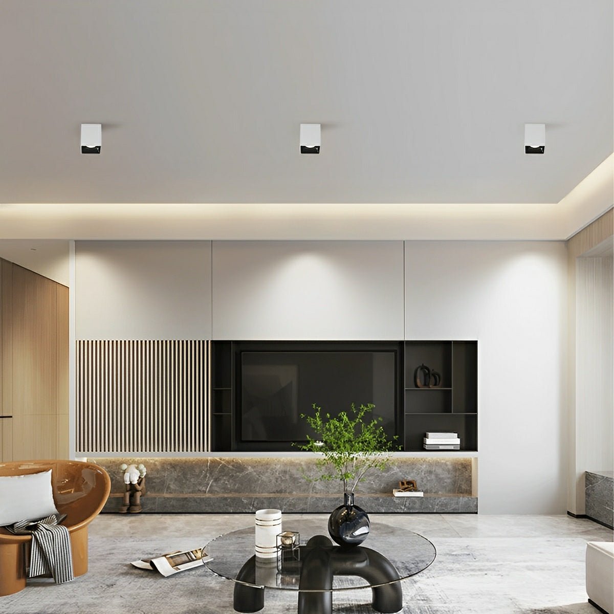 Modern Minimalist Aluminum Square COB Ceiling Spot Light
