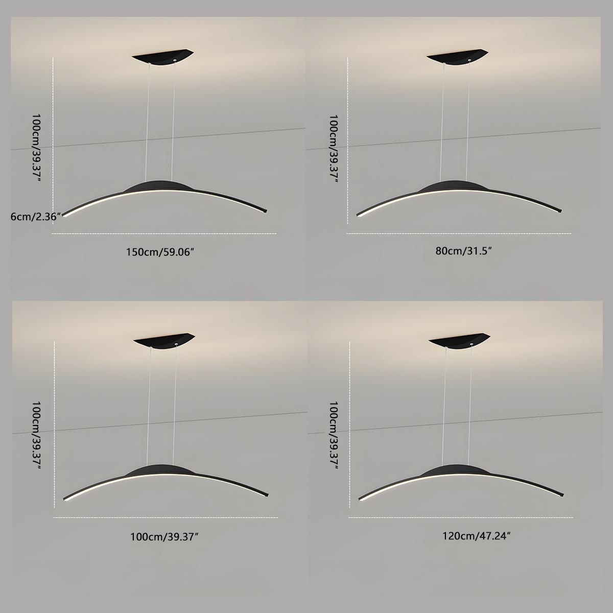 Modern Minimalist Arc Arch Long Strip Light LED Pendant Lights