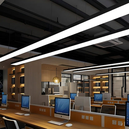 Minimalist Black LED Recessed Suspended Office Hanging Light